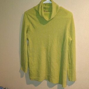 Lime Green J Jill Italian Yarn Wool Cashmere Blend Lightweight Turtlenec…